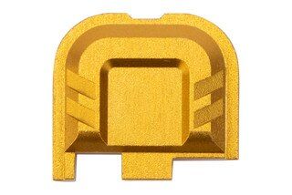 Tyrant CNC Slide Cover Plate Fits GLOCK 43X/48 in gold with chevron pattern